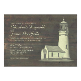 Old Lighthouse Wedding Invitations Custom Invitation