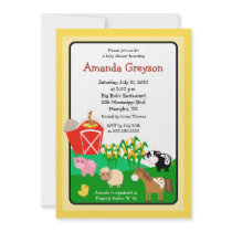 Old MacDonald Barnyard 5x7 Baby Shower Invitation