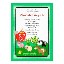 Old MacDonald Barnyard 5x7 Baby Shower Invitation