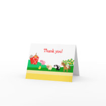 Old MacDonald EIEIO Barnyard Folded Thank you Greeting Cards