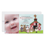 Old MacDonald Farm 8x4 Photo Birth Announcement Customized Photo Card