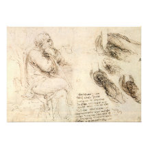 Old Man and Water Sketch by Leonardo da Vinci Invites