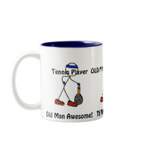 Old Man Awesome! Tennis Player mugs
