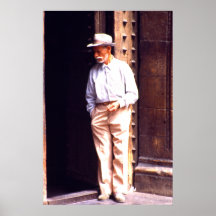 Old Man Begging In Spain Poster