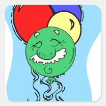 Old Man Birthday Square Stickers