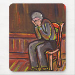 OLD MAN CRYING MOUSE PAD