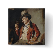 Old Man Drinking Beer Painting Pin