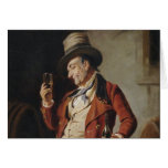 Old Man Drinking Beer Painting cards
