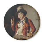 Old Man Drinking Beer Painting Refrigerator Magnet