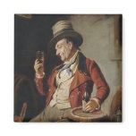 Old Man Drinking Beer Painting magnets