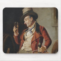 Old Man Drinking Beer Painting Mousepad