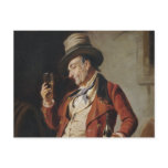 Old Man Drinking Beer Painting postcards