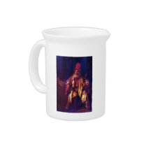 Old man in the armchair 2 by Rembrandt Drink Pitchers