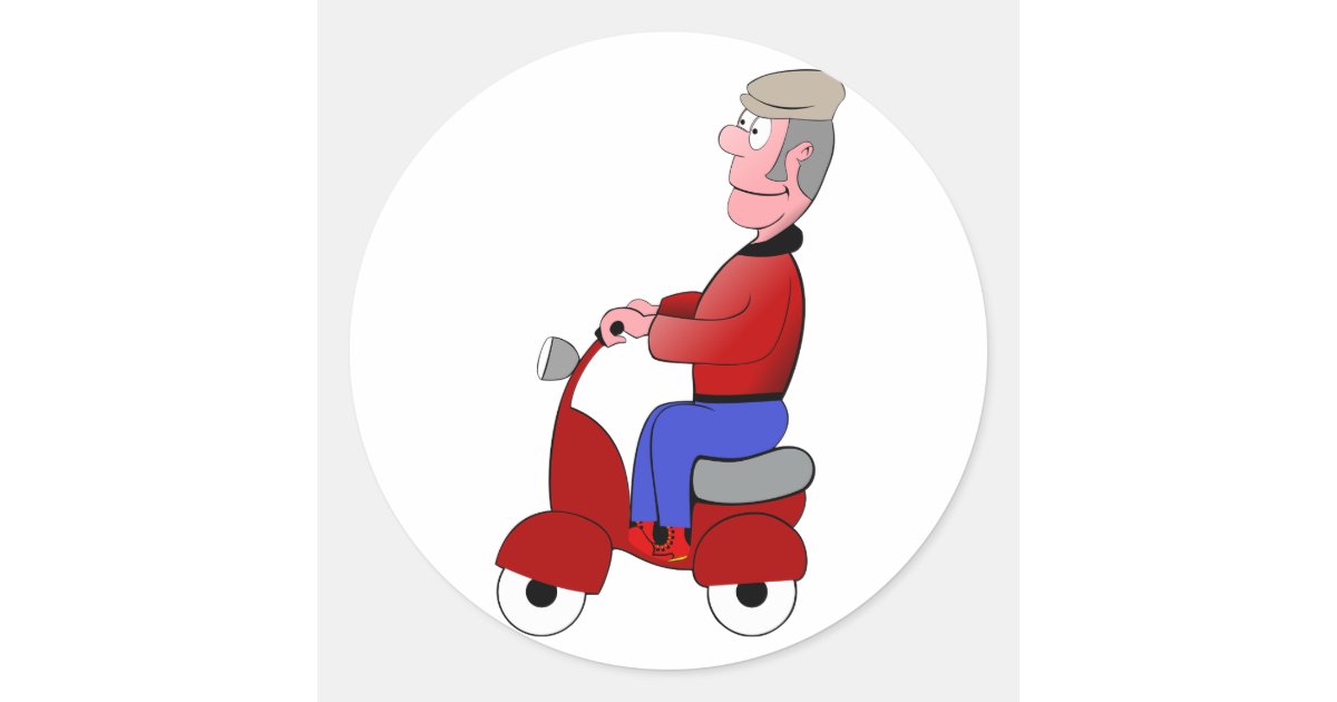 Old Man On A Scooter Stickers Zazzle