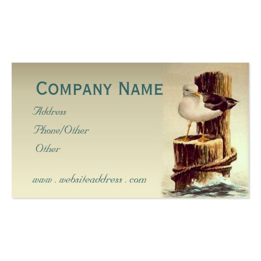 OLD MAN SEAGULL by SHARON SHARPE Business Card Template (front side)