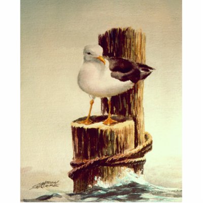 OLD MAN SEAGULL by SHARON SHARPE Acrylic Cut Out by sharonsharpe
