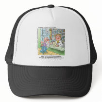Old Man & The Pharmacy Funny Offbeat Cartoon Gifts hats