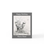"Old Man Tree Spirit" graphite Greeting Cards