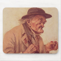 Old Man with a glass of wine Mouse Pads