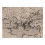 Old Map Atlas Mediterranean Sea Europe Brown Post Cards