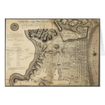 Old Map of Philadelphia Pennsylvania from 1796 Greeting Card