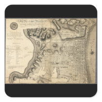Old Map of Philadelphia Pennsylvania from 1796 Sticker