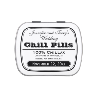Old Medicine Labels Wedding Favors Chill Pill Tin