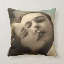 Old Movie Romance Throw Pillow