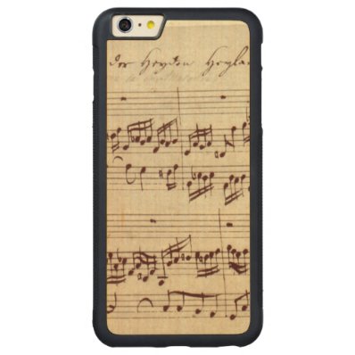 Old Music Notes - Bach Music Sheet Carved® Maple iPhone 6 Plus Bumper Case