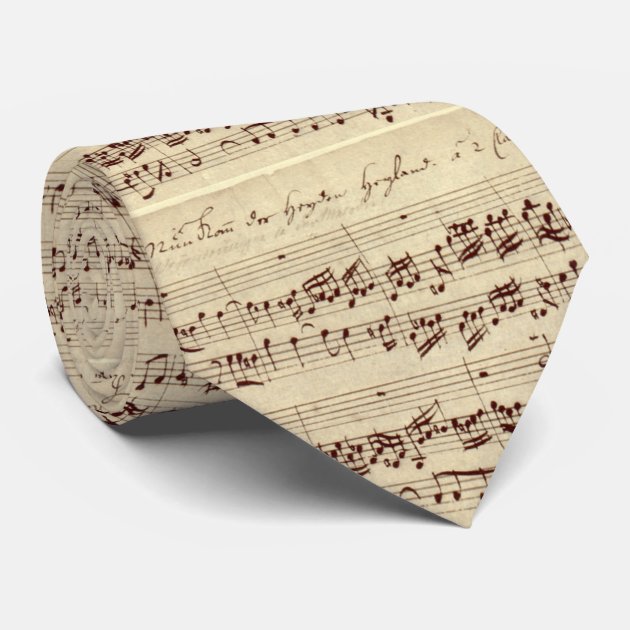 Old Music Notes - Bach Music Sheet Tie