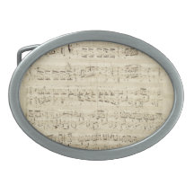 Old Music Notes - Chopin Music Sheet Belt Buckles