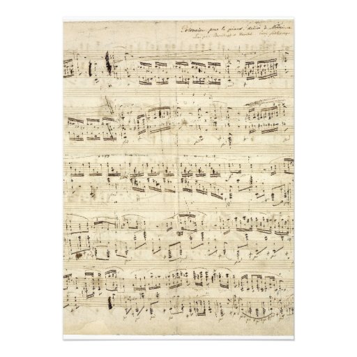 Old Music Notes - Chopin Music Sheet Invite