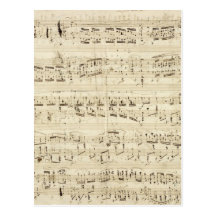 Old Music Notes - Chopin Music Sheet Post Cards