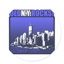 Old N.Y. Rocks! Round Stickers