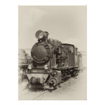 Old narrow-gauge steam engine Gr-269 Custom Invites