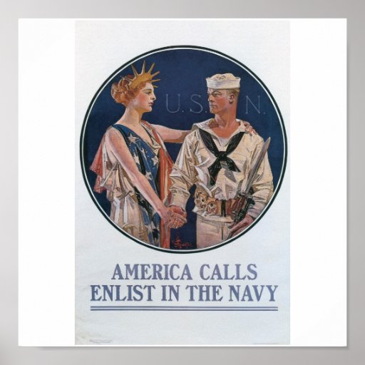 Old Navy Recruiting Poster circa 1917