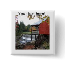 Old New England Mill, in the fall Button