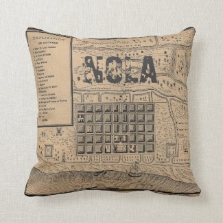 Old New Orleans MAP Pillow