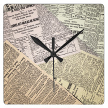 Old Newspaper Reporter Wall Clock