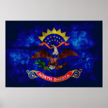 Old North Dakota Flag; Print