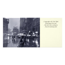 Old NYC Rainy Night Bookmark Photocard Picture Card