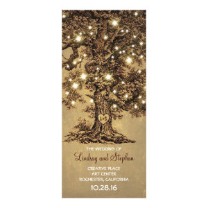 old oak tree rustic wedding programs customized rack card