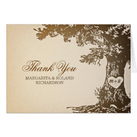 old oak tree wedding thank you cards