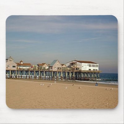 Old Orchard Beach Maine Pier Mouse Mats by eelkat
