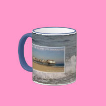 Old Orchard Beach Pier Maine mugs by eelkat Old Orchard Beach Pier Maine mugs