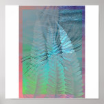 Old paper and silver fern print