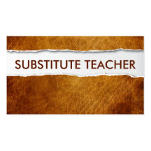 Old Paper Substitute Teacher Business Card