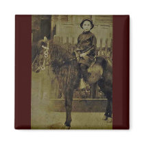 Old photograph of boy on a horse magnets by amazingvintage Old photograph of boy on a horse magnets