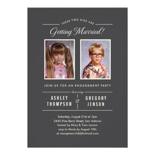 Old Photos Engagement Party Invitations