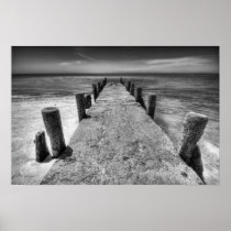Old Pier Black and White Photograph posters